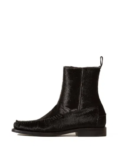 Hereu Andreu Calf-hair Ankle Boots In Black