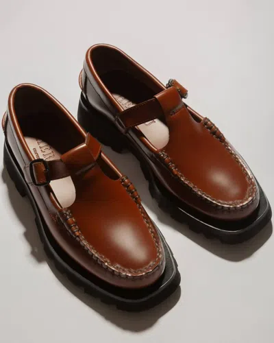 Hereu Alber T-bar Leather Loafers In Brown