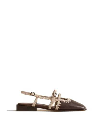 Hereu Adrata Braided Leather Sandals In Brown