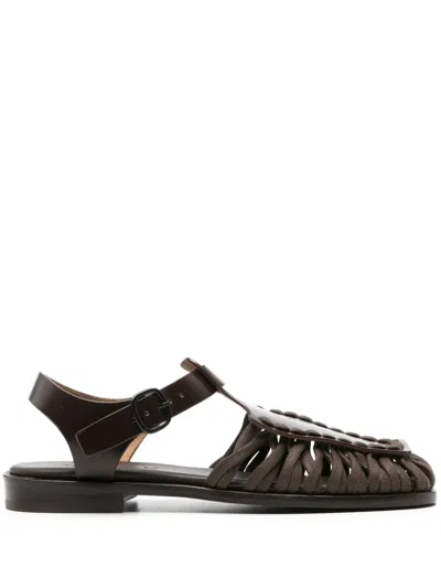 Hereu 20mm Alaro Leather Sandals In Brown