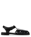 Hereu Smooth Grain Leather Cage Design Sandals