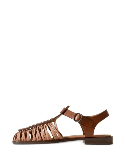 Hereu Alaro Square-toe Caged Sandals In Brown