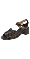 Hereu Alaro Two-part Heel Sandals Dark Brown