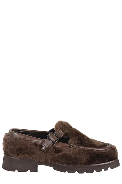 Hereu Alber Shearling Loafers In Brown