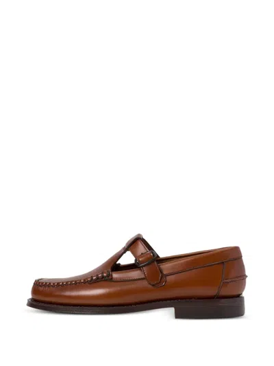 Hereu Alber T-bar Buckled Loafers In Brown
