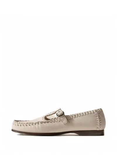 Hereu Alcover Braided T-bar Shoes In Neutral