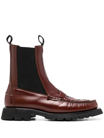 Hereu Alda Woven 35mm Chelsea Boots In Red