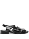 Hereu Ancora Cut-out Leather Sandals In Black