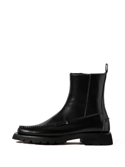 Hereu Andreu Sport Zip-fastening Leather Ankle Boots In Black