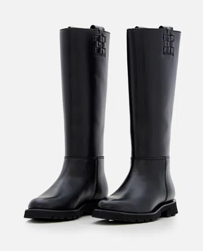 Hereu Anella High Leather Boot In Black