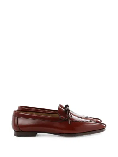 Hereu Aresta Bow-detail Whipstitch-trim Pointed-toe Loafers In Multi
