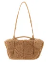 Hereu Textured Shoulder Bag Knotted Strap In Sand