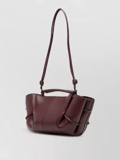 Hereu Arta Leather Clutch Bag Shoulder Handle In Burgundy