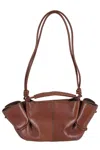 Hereu Mini Handbag With Curled Design And Braided Handle In Brown