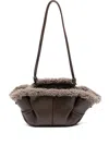 Hereu Arta Mini Curly Shearling Trims Bags In Brown