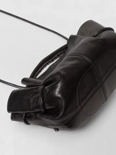 Hereu Arta Mini Leather Handbag Adjustable Strap In .001.1 Black