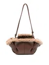 Hereu Arta Mini Curly Shearling Trims Bags In Brown