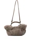 Hereu Arta Mini Shearling Tote In Gray