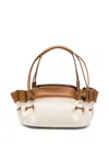 Hereu Arta Canvas Structured Cotton Shoulder Bag In Neutrals