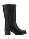 Hereu Aumandra Mid Calf Boots Block Heel Braided In Multi