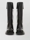 Hereu Aumandra Mid Calf Boots Block Heel Braided In Black
