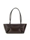 Hereu Rectangular Shoulder Bag Knotted Handles In Brown