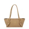 Hereu Shoulder Bag Rectangular Shape Knotted Handles Straps In Sand
