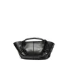 Hereu Mini Leather Handbag With Adjustable Shoulder Strap In Black
