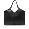 Hereu Calella Leather V-shaped Top Handle Tote Bag In Black