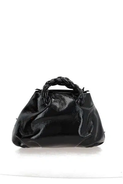 Hereu Bombon Glossy Leather Tote Bag In Black