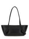 Hereu Fleca Elongated Rectangular Knot Leather Shoulder Bag In Black
