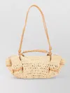 Hereu Beach Bag Woven Texture Adjustable Strap Handle In Neutral