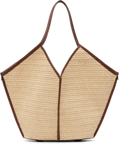 Hereu Beige Calella Raffia Tote In Brown