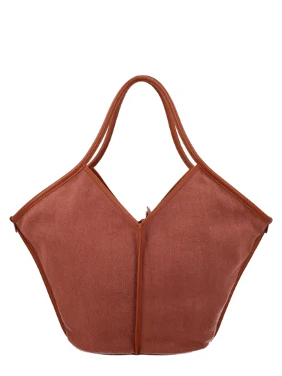 Hereu Beige Calella Recycled Linen Tote In Brown