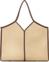 Hereu Beige Calella Squared Medium Leather Tote