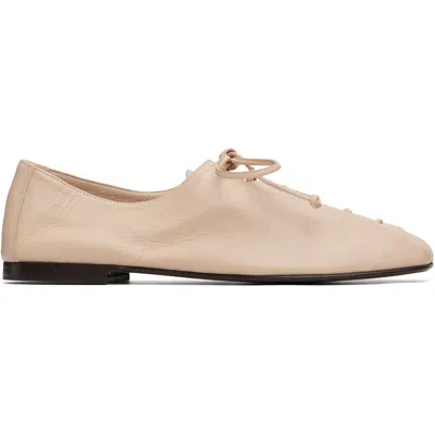Hereu Beige Plegada Supple Shiny Loafers In Neutral