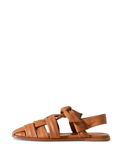 Hereu Bena T-bar Sandals In Brown