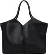 Hereu Black Calella Squared Medium Grainy Tote In Black