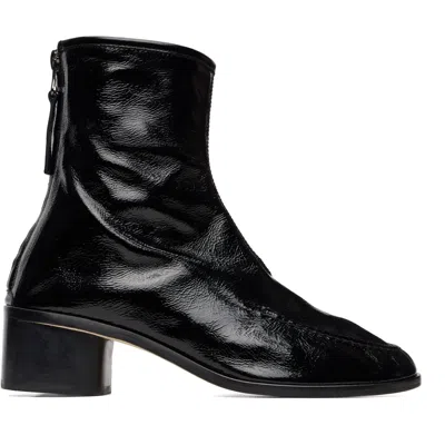 Hereu ブラック Juliol クリンクル グロッシー ヒールブーツ In Black