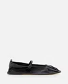 Hereu Black Dansa Supple Shiny Ballerina Flats In Black