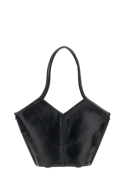 Hereu Black Leather Calella S Tote Bag