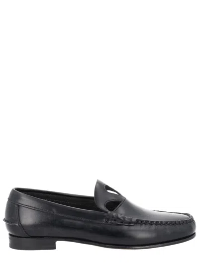 Hereu Black Leather Loafers