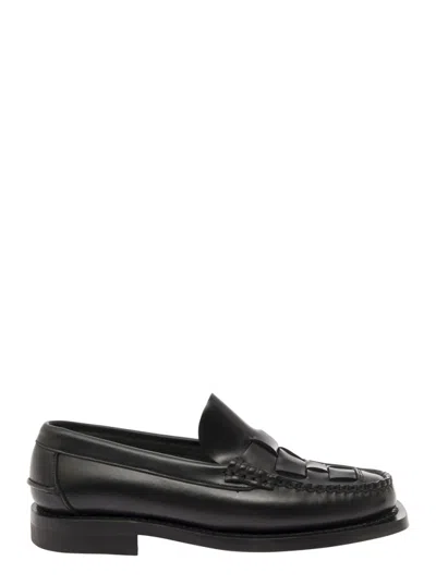 Hereu Black Leather Loafers
