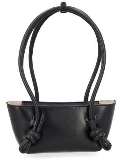 Hereu Black Leather Shoulder Bag