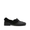 Hereu Fur-trimmed Leather Loafers In Black