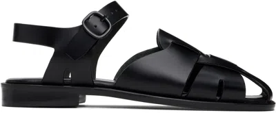 Hereu 20mm Pedra Leather Fisherman Sandals In Black