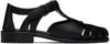 Hereu Pesca Cut-out Leather Sandals In Black