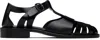 Hereu Pesca Cut-out Leather Sandals In Black