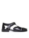 HEREU BLACK PESCA SANDALS BUCKLE ROUND