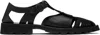 Hereu Black Pesca Sport Grainy Sandals In Black